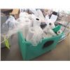 Image 1 : Plastic Storage Bin On Wheels w/ Assorted Rolls Of Paper