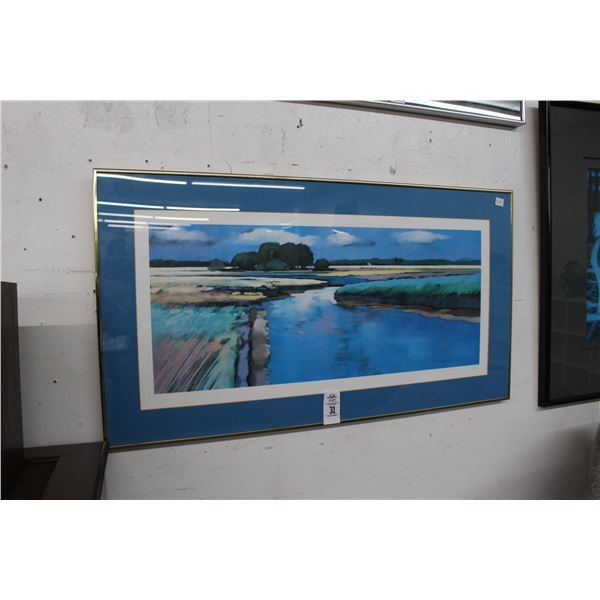 Framed Sea Scape Wall Art - 20  X  36