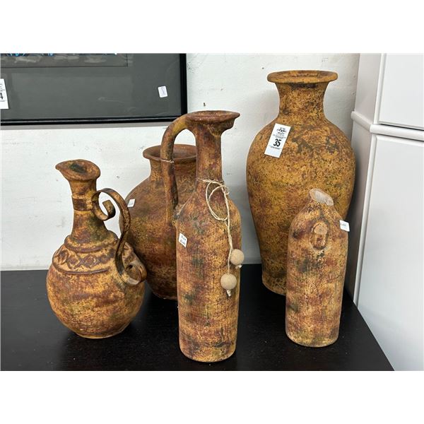 Asst. Clay Vases 5 - Slight Damage