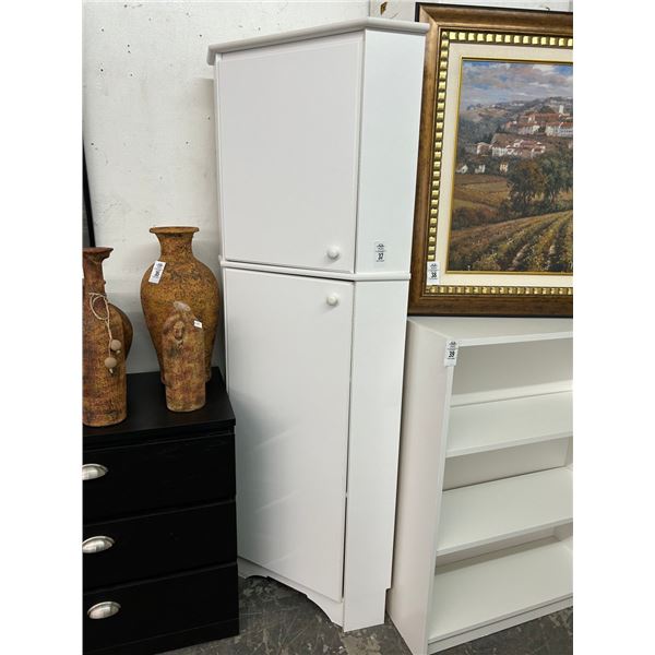 White Mica Corner Cabinet
