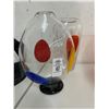 Image 1 : Contemporary Color w/Clear Artist Signed Vases - 2