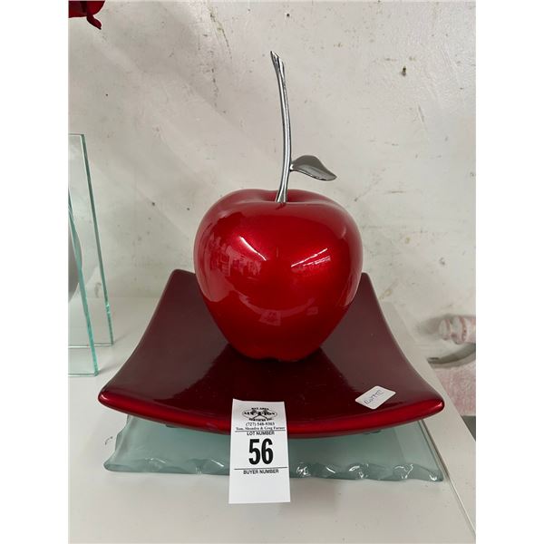 Contemporary Art Glass Apple Centerpiece