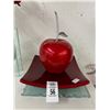 Image 1 : Contemporary Art Glass Apple Centerpiece