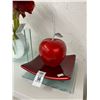 Image 2 : Contemporary Art Glass Apple Centerpiece