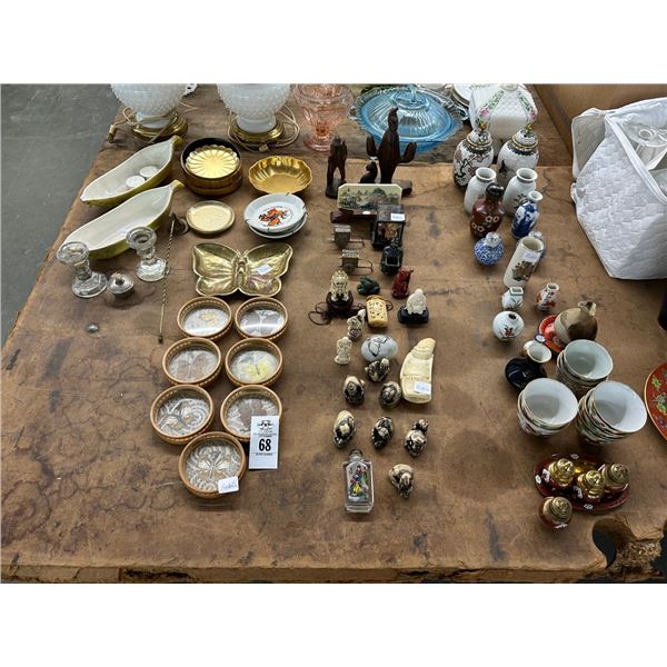 Large Lot of Miniatures, Porcelain, Shakers, Urns, Décor, Butterfly Décor