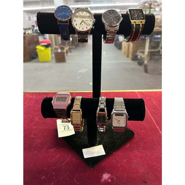 8-Asst. Watch w/Fossil/Seiko/Other - 8 X $
