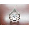 Image 3 : K WG Diamond Ring w/6 Round Cut Diamonds and 116 Round Single Diamonds Prong Set 3.8g