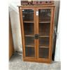 Image 1 : Mission Style Glass Door Wood Style Cabinet