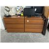 Image 1 : Oak Style 3 Drawer Nightstands - Pair
