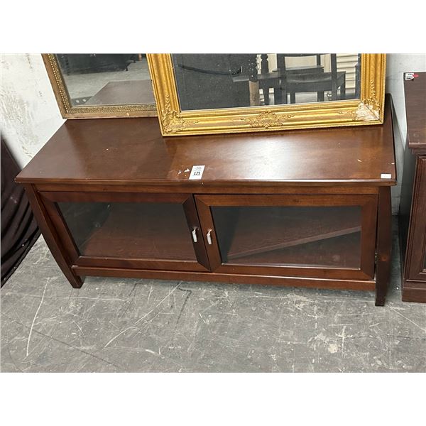 Burl Glass Door Console