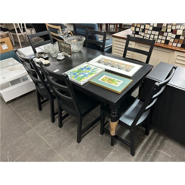 Mocha Dining Table w/6 Ladder Back Chairs