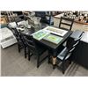 Image 1 : Mocha Dining Table w/6 Ladder Back Chairs