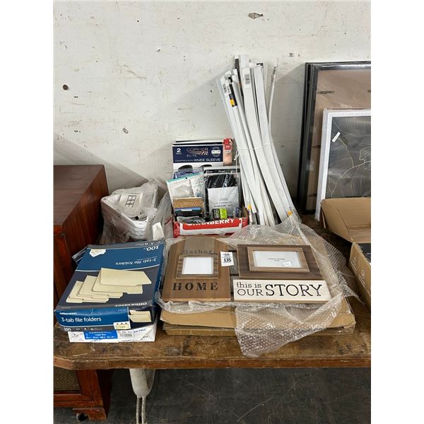 Compression Sleeves, Shower Caddy, File Folders, Picture Frames, Foam Towels