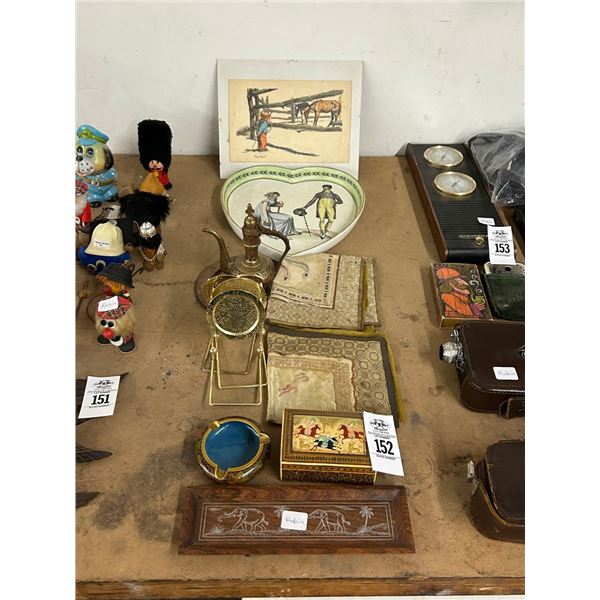 Foreign Ash Tray, Tea Pitcher, Décor, Art w/Tray