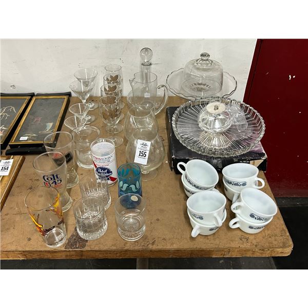 Yosemite Sam Colt 45, Pabst, Other Souvenir Glasses, Decanters, Cake Tray