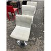 Image 1 : Contemporary White w/Chrome Base Adjustable Height Bar Stools - Set of 3
