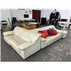 Image 1 : Leather Sofa's Pair w/2 Ottomans