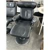 Image 1 : Italina Style Black Leather Recliner w/Ottoman