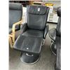 Image 1 : Italina Style Black Leather Recliner w/Ottoman