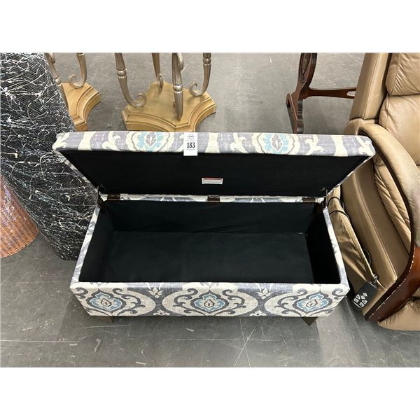 Blue/Gray Padded Storage Bench