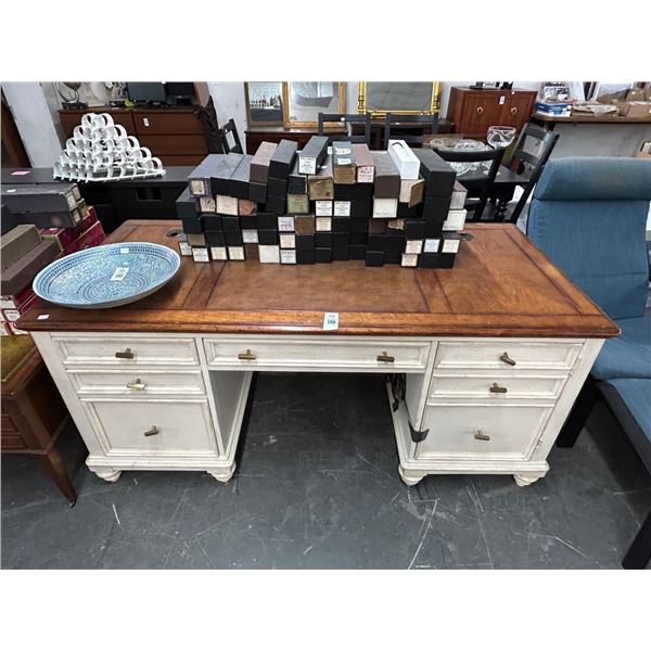 Distressed Oak Top Desk