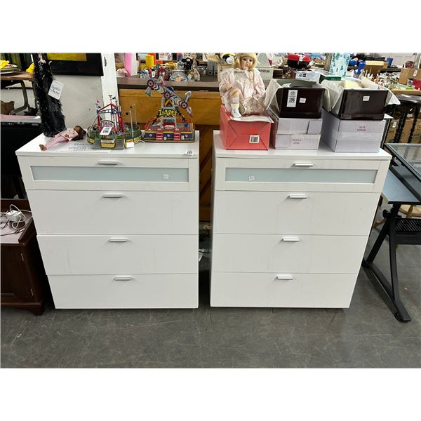Contemporary White Mica Dressers - Pair