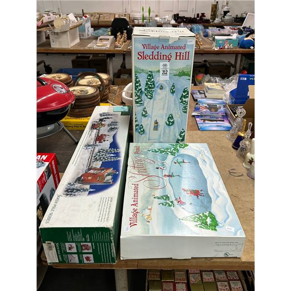 Village Animated Christmas Décor - 3 Pieces In Box