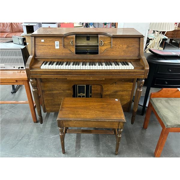 Standard Oak Player Piano w/Bench