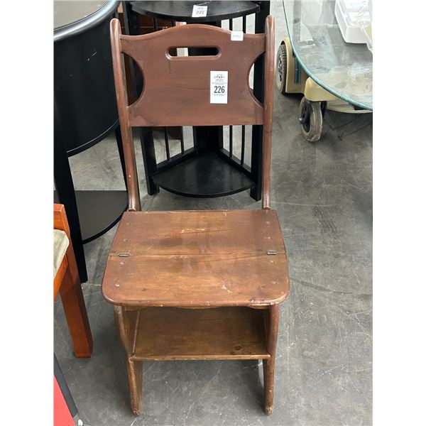 Vintage Mahogany Folding Stool/Step Combo