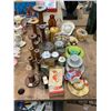 Image 1 : Vintage Cans, Candlestands, Vase, Porcelain Hat Décor