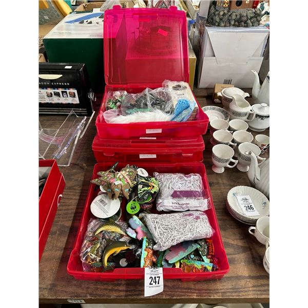 Dolphin/Butterfly Décor, Asst. Craft Items - 3 Bins