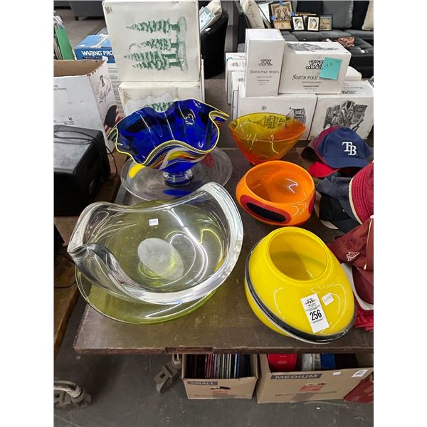 7-Artist Signed Art Glass Bowls - 7 X $