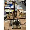 Image 1 : Leaded Glass Adjustable Height Desk Lamp - Missing Nut
