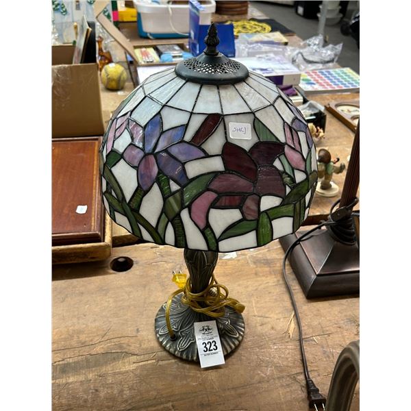 Ornate Tiffany Style Floral Leaded Lamp