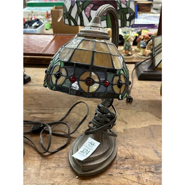 Ornate Arched Leaded Glass Lamp