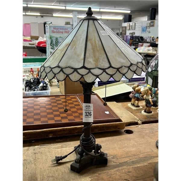 Claw Foot Base Leaded Glass Lamp
