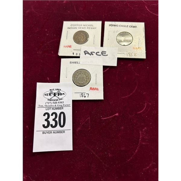 Copper Head Nickel, Flying Eagle Cent, Shielded Nickel