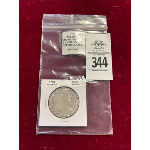 1780 Austria Maria Theresa Silver Dollar Uncirculated