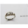 Image 2 : 14K Two Tone Diamond Ring w/2 Round Cut Diamonds and 8 Round Diamonds Prong Set 6.4g