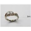 Image 3 : 14K Two Tone Diamond Ring w/2 Round Cut Diamonds and 8 Round Diamonds Prong Set 6.4g