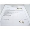 Image 2 : 14K Two Tone Gold Cultured Pearl/Diamond Earrings 2 Round Cut Diamonds and 2  7.50MM