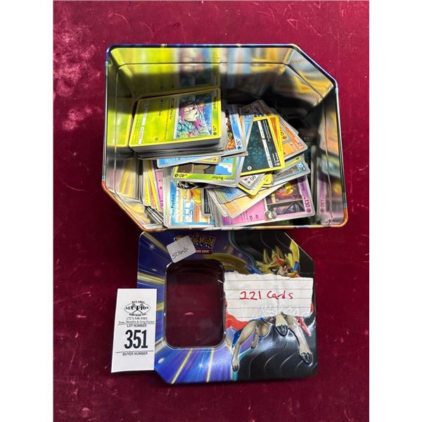 Pokemon Cards w/Tin - 221 Cards