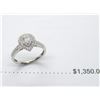 Image 2 : 10K WG Diamond Ring w/One Pear Cut Diamond and 46 Round Diamonds 2.5g - Replacement