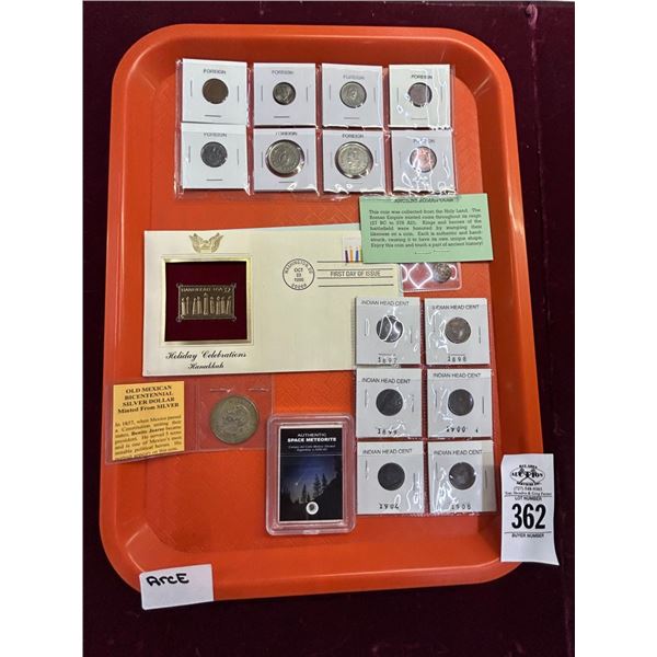 Indian Head Cents 6, Space Meteorite, First Day Stamp, Roman, Foreign Coins