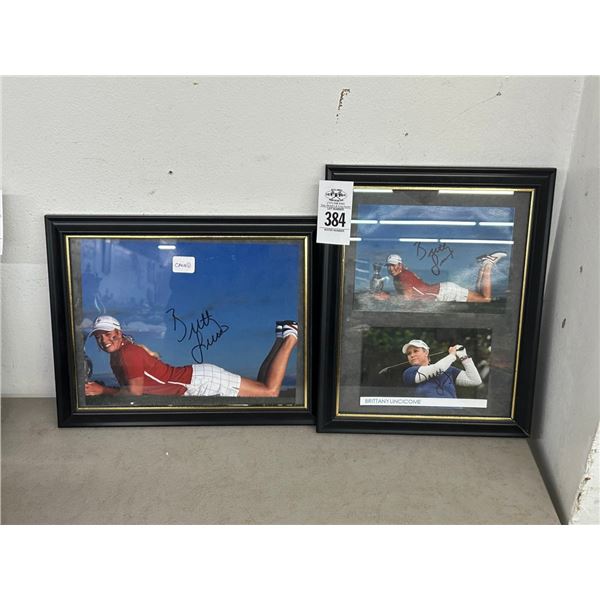 Brittany Lincicome Autographed Photo 3/2 Framed, Egyptian Papyrus Paper Painting