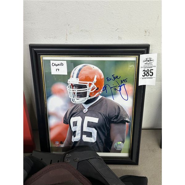 Autographed Football Photo Cleveland Brown