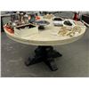 Image 1 : Distressed Round Pedestal Dining Table