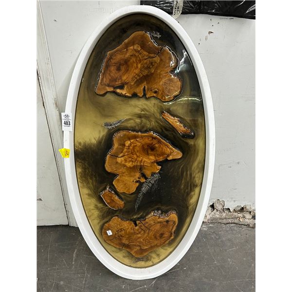 Resin Raw Cut Oval Art Piece  40"