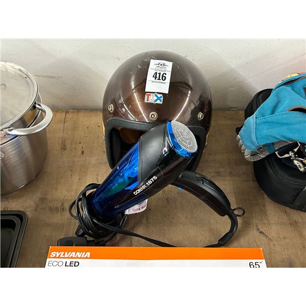 Motorcycle Helmet, Hair Dryer, New Light Bulbs