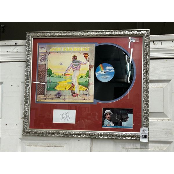 Framed Elton John "Goodbye Yellow Brick Road" Album Picture w/Autograph